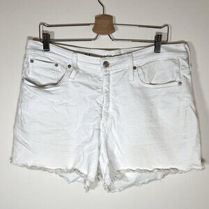 J. Crew Mid Rise Denim Shorts in White Size 31